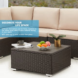 5-Piece Patio Furniture Set, Wicker Rattan Outdoor Chairs with Ottomans