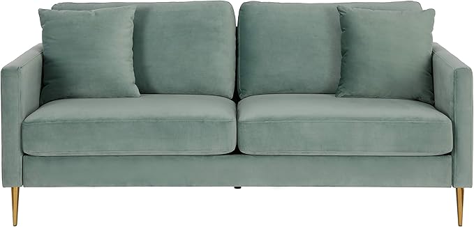 Highland Sofa with Pillows, Gray Velvet