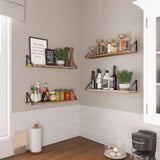 Ponza Wood Floating Shelves for Wall, Rustic Wall Shelves for Living Room