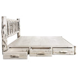 Montana Collection California King Bed with Storage Platform, Clear Lacquer Finish