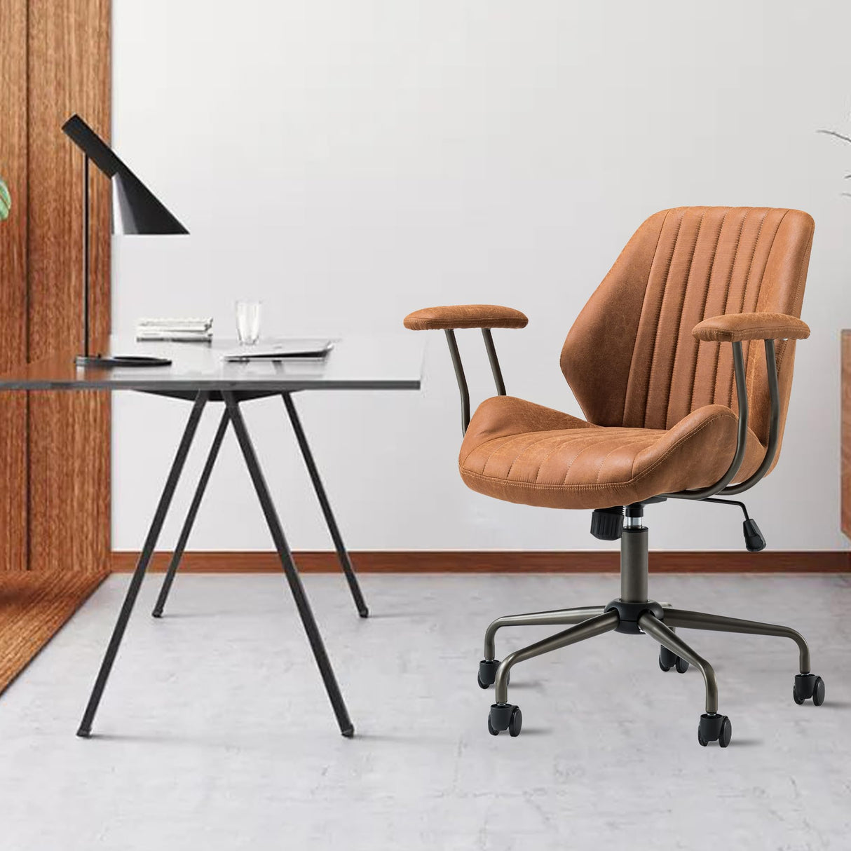 Mid-Century Modern Office Chair,Rolling Swivel Height Adjustable Ergonomic chair