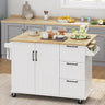 Kitchen Island with Drop-Leaf Breakfast Bar, 53" Width Kitchen Cart