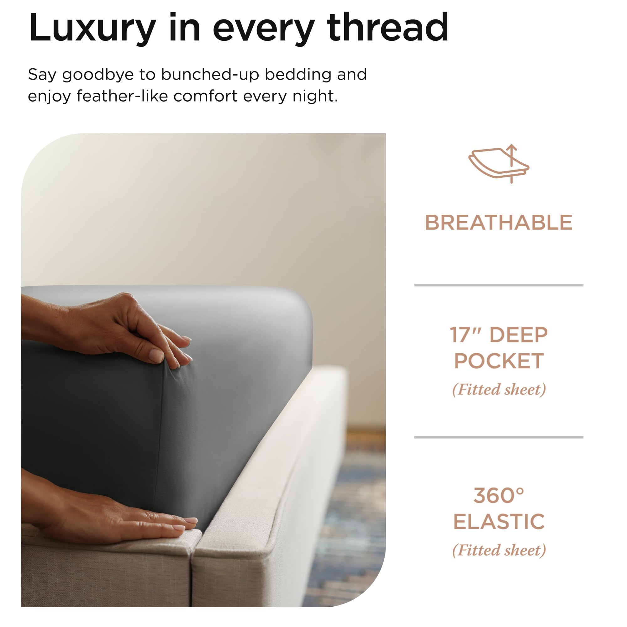 Luxury 100% Supima Cotton Sheets, Luxury 1200 Thread Count Cotton Sheets for Queen
