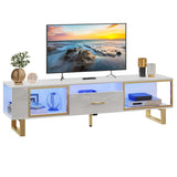 TV Stand with LED Light for TVs up to 80 inch, Modern Entertainment Center with Open