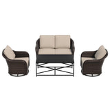 4 Pieces Outdoor Patio Conversation Furniture Set - 55" PE Rattan Sofa | Coffee Table