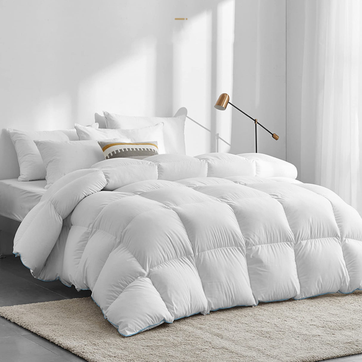 Heavyweight Goose Feather Down Comforter- King Size Winter Duvet- Ultra Soft 850