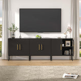 TV Stand for 85 Inch TV, Media Entertainment Center Console Table, 3 Cabinets