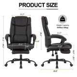 Executive Office Chair with Footrest,90-155°Adjustable Reclining Office Chair,