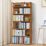 Bamboo Bookshelf, 6-Tier Adjustable Tall Bookcase Rack Organizer Shelving Free