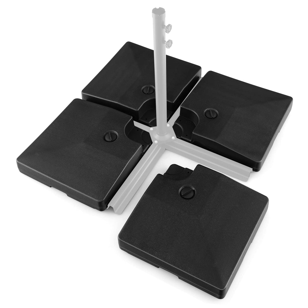 Giantex 284 lbs Fillable Offset Patio Umbrella Base, 4PCS Umbrella Stand Water Sand Weight for Cantilever Umbrella, Easy-Filling Spouts, Outdoor Market Umbrella Base Holder for Garden Yard Poolside