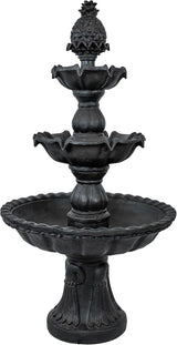 57" H Welcome 3-Tier Water Fountain - Large Electric Water Fountain with Pineapple Topper
