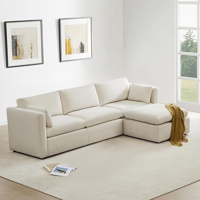 Oversized Modular Sectional Sofa Set, FSC Certified Extra Large L Shaped Couch