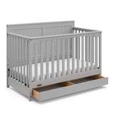 5-in-1 Convertible Crib with Drawer (Pebble Gray) – GREENGUARD Gold