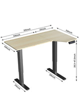 Electric Standing Desk, Height Adjustable Sit Stand up Desk, L-Shaped Memory Home Office Desk with Hook, 55 x 34 inch