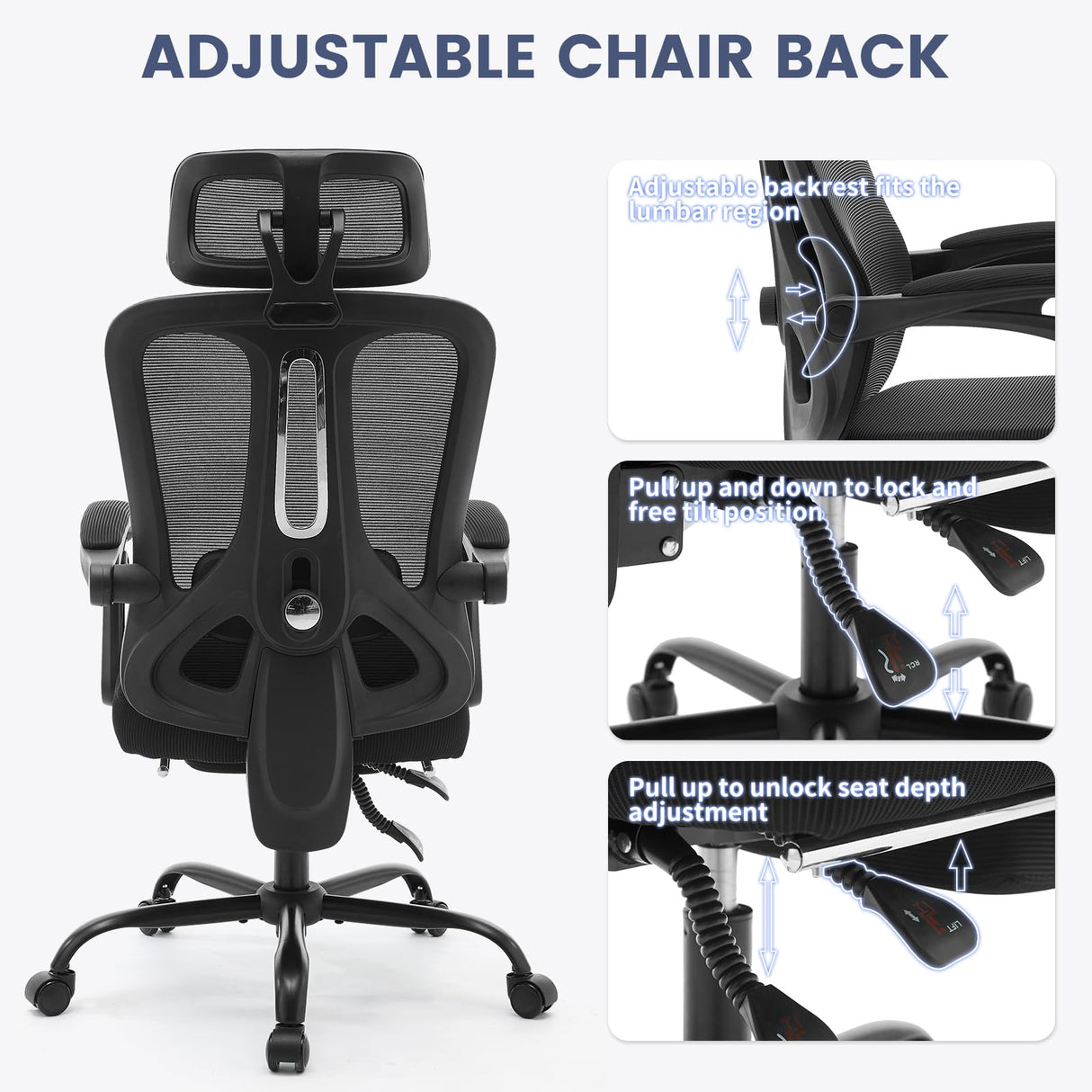 Office Chair,Desk Chair with Adjustable Lumbar Support,Home Office Chair