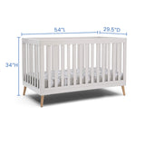 Essex 4-in-1 Convertible Baby Crib, Ebony with Natural Legs Twinkle Galaxy Dual