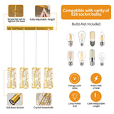 Gold Pendant Lighting Modern Pendant Light, Mini Crystal Chandeliers,Adjustable Pendant