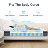 King Size Mattress 12 Inch - Upgrade Strengthen, Memory Foam Hybrid Mattress with Motion Isolation and Pressure Relief,