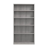 Universal Tall 5 Shelf Bookcase in Ash Gray
