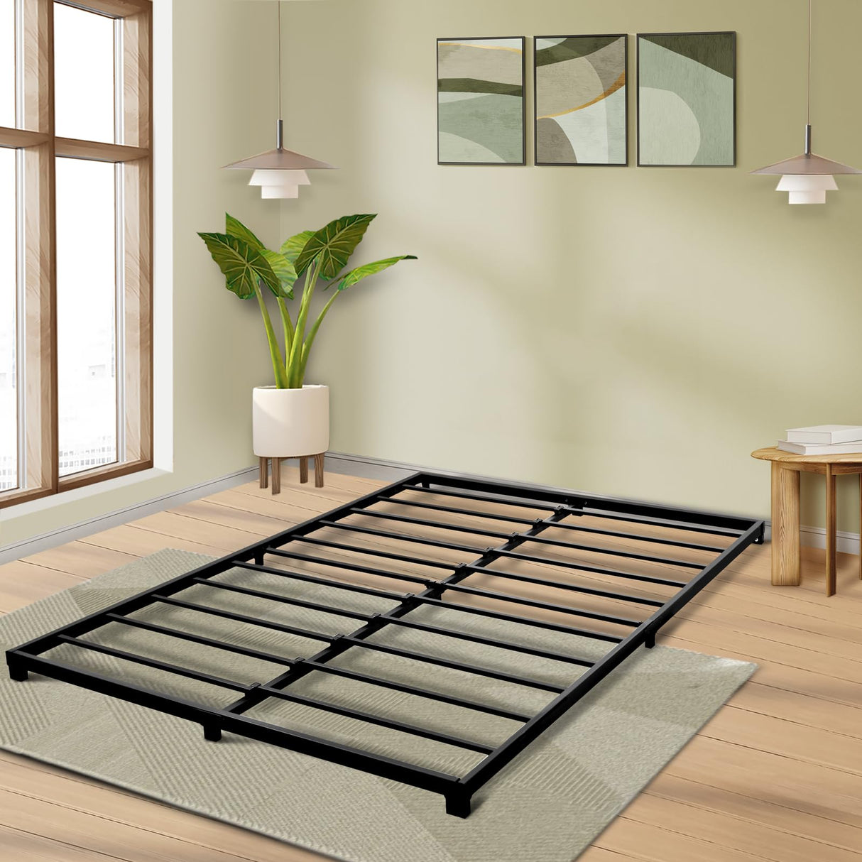 3 Inch Queen Bed Frame Low Profile, Queen Size Bed Frame