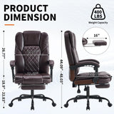 Big and Tall Executive Office Chair with Footrest - 400lbs Capacity