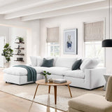 Down-Filled Overstuffed Performance Velvet 4-Piece Sectional Sofa