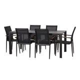 317636 Naop Dining Set, BlackNatural