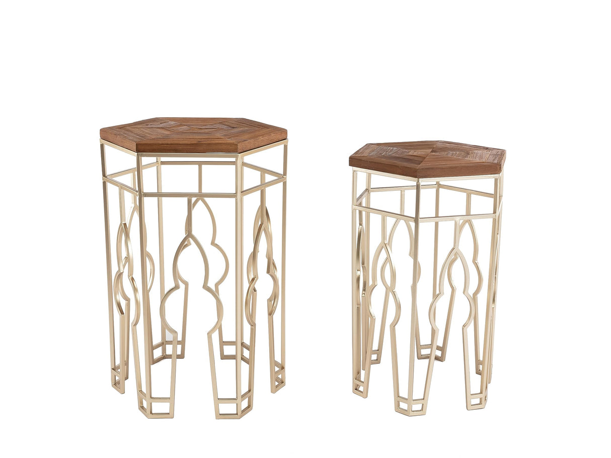 Genevieve Nesting Tables, Gold & Natural