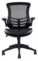 Mid-Back Mesh Office Chair With Adjustable Arms. Color: Black