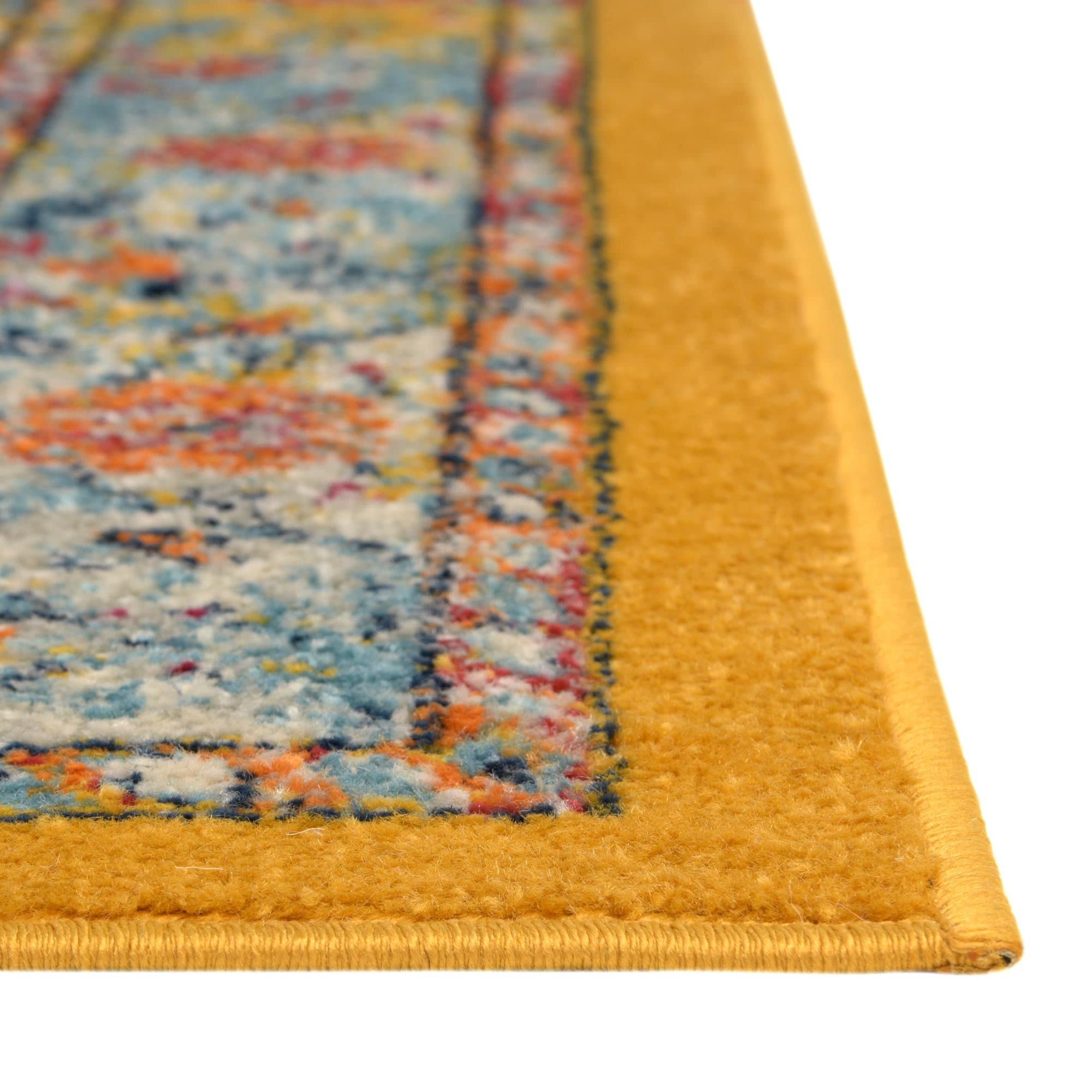 Rugs.com Parker Collection Rug – 10' X 14' Yellow Medium Rug Perfect for Living Rooms, Large Dining Rooms, Open Floorplans