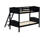 Littleton Twin Over Twin Bunk Bed with Ladder Black