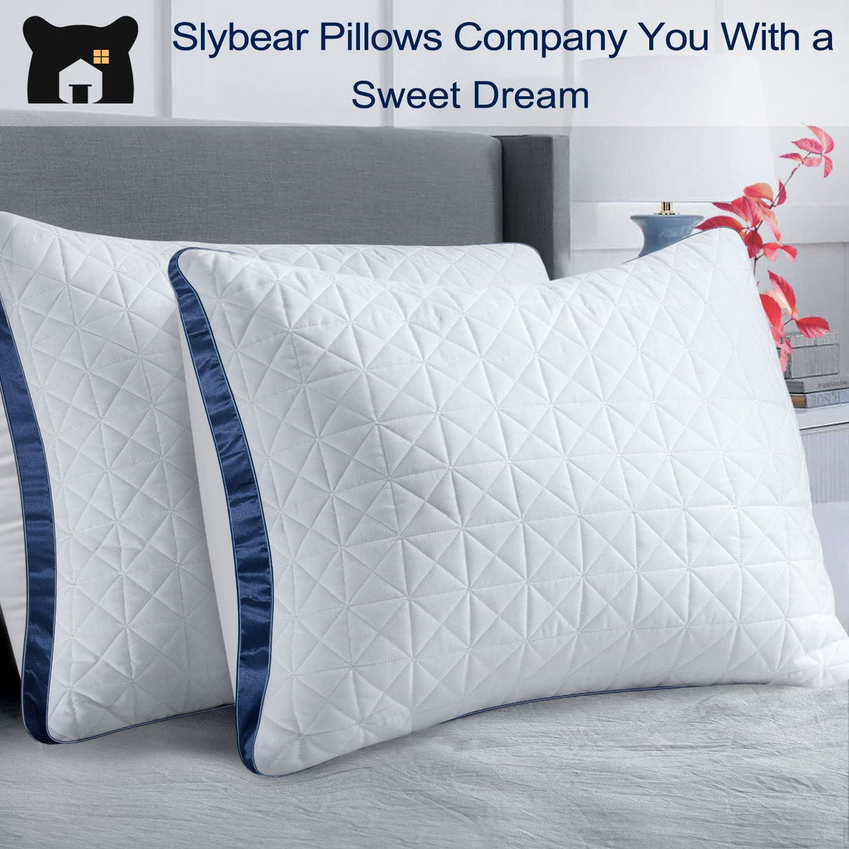 King Size Pillows Set of 2 - Cooling Hotel Luxury Bed Pillows for Sleeping 2 Pack, Supportive Breathable Down Alternative Gusseted Pillow for Side Stomach or Back Sleepers
