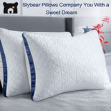 King Size Pillows Set of 2 - Cooling Hotel Luxury Bed Pillows for Sleeping 2 Pack, Supportive Breathable Down Alternative Gusseted Pillow for Side Stomach or Back Sleepers