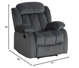 Madison Recliner, Charcoal gray with blue undertones