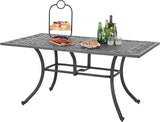 6-Person Rectangular Cast Aluminium Outdoor Dining Table