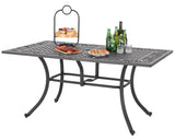 6-Person Rectangular Cast Aluminium Outdoor Dining Table