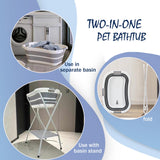 Portable Dog Bath Tub - Collapsible Elevated Pet Washing Station