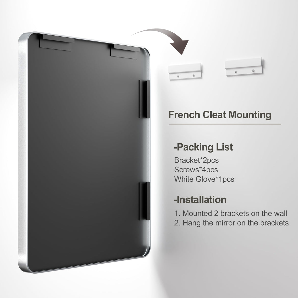 48x30 Inch Silver Bathroom Mirror - Rounded Rectangle Vanity Mirror