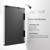 48x30 Inch Silver Bathroom Mirror - Rounded Rectangle Vanity Mirror