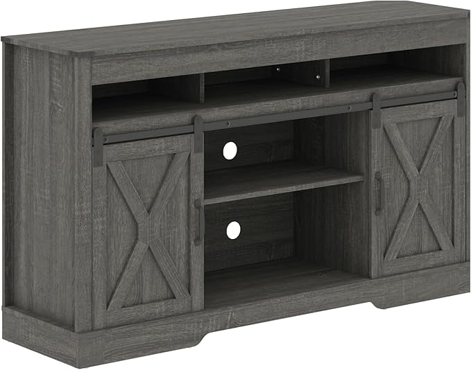 Farmhouse 65+ Inch TV Stand, Entertainment Center with Sliding Barn Doors