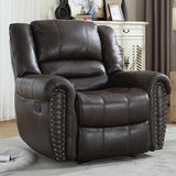 Leather Recliner Chair, Classic Breathable Manual Recliner Chair l