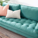 EEI-3764-TEA Valour Performance Velvet Sofa, Teal