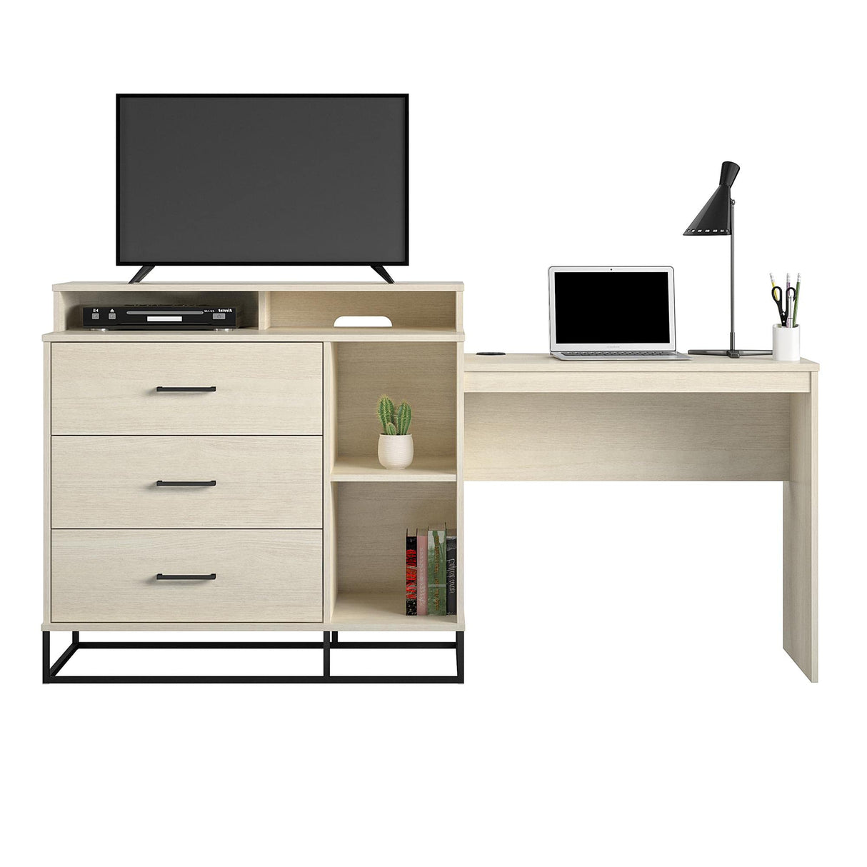 Kelly 3 in 1 Media Dresser and Desk Combo