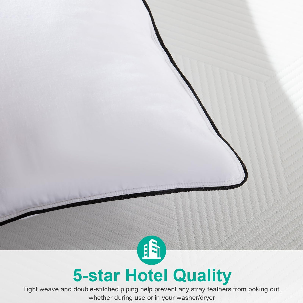 Medium Firm Feathers Down/Poly Pillow Standard Size Pack of 1