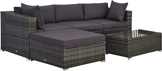 5-Piece Patio Furniture Set with Cushions