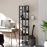 6 Tier Tall Bookcase Shelf, Narrow Bookshelf, Storage Organizer for Books