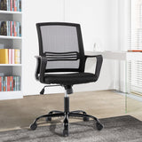 Home Office Computer Desk Chairs Mid Back, Rolling Swivel with Lumbar Support and Armrests