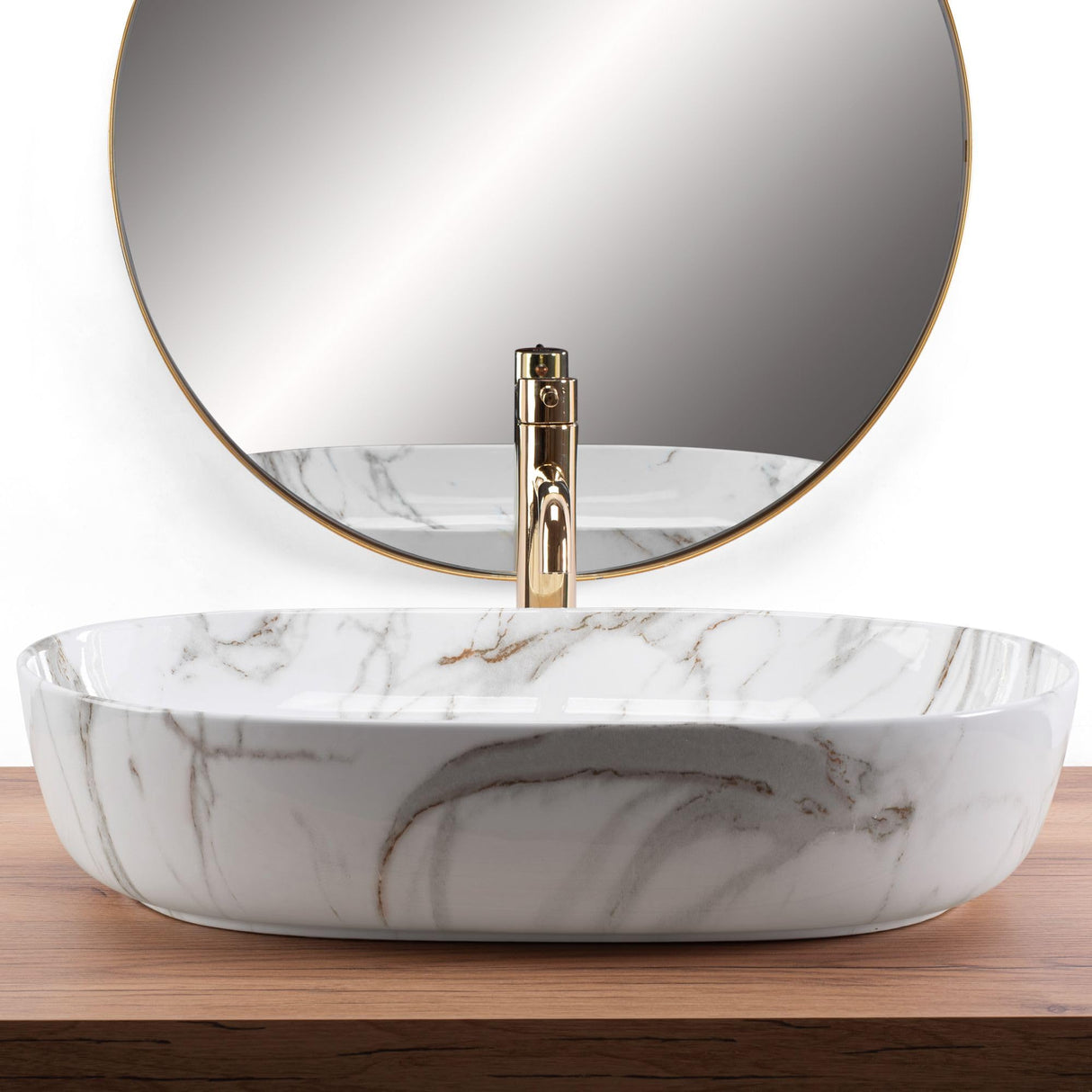 REA-U9656 Bathroom Sink Made of Ceramic Cleo 61 Shiny Aiax imitation-REA-U9656