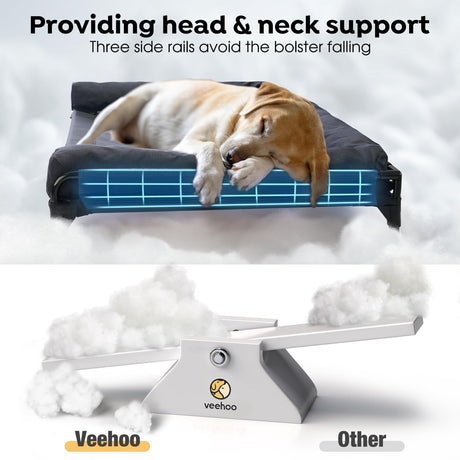 Elevated Raised Dog Bed-Cooling Outdoor Dog Cot Bed for Large Sized Dogs