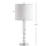 jYL5053A-SET2 Set of 2 Table Lamps Cary 27.5" Modern Stacked Crystal/Metal LED Table